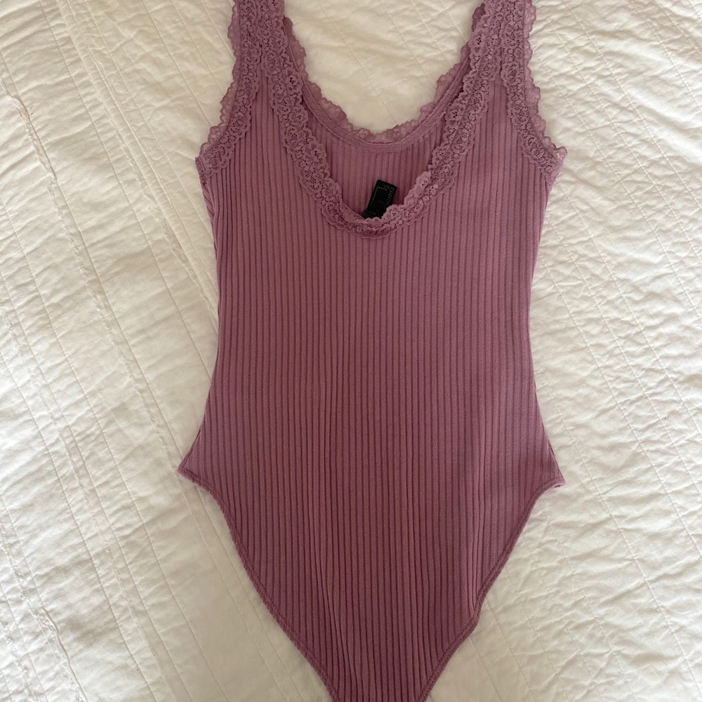 This is lavender body suit with lace detailing! - Picture 2 of 6